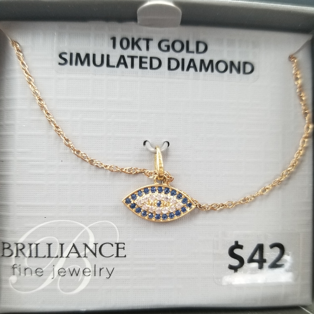 **LAST ONE** NEW 10K Gold Eye Necklace - Picture 1 of 2